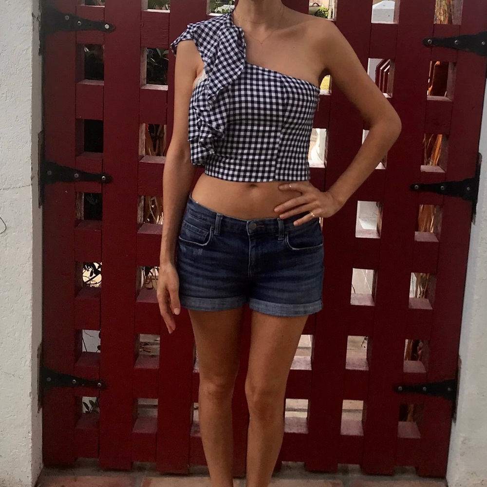 NWT Flynn Skye crop top in black gingham print